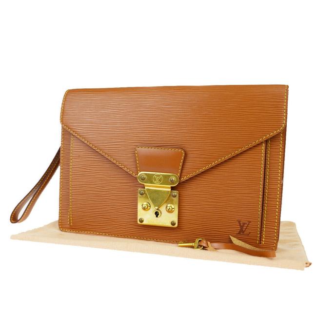 Louis Vuitton Sellier Dragonne Hand Brown Epi Leather Clutch