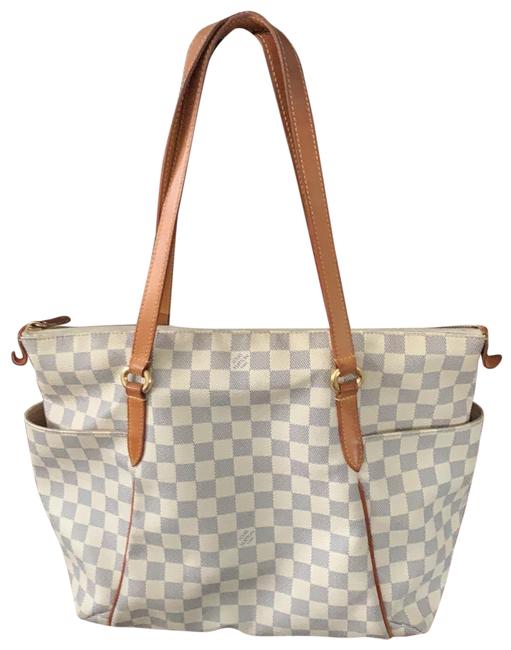 Louis Vuitton Shoulder Bag Totally Damier White Azur Monogram Canvas Tote