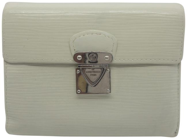 Louis Vuitton SilverWhite Epi Leather Monogram Logo Wallet