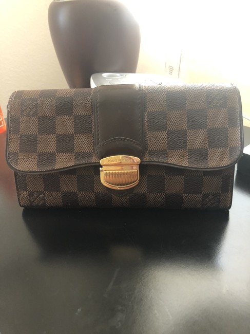 Louis Vuitton Sistina Wallet Brown Damier Ebene Canvas Clutch