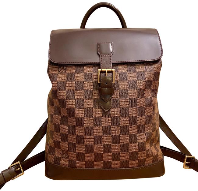 Louis Vuitton Soho Vintage Lv Damier Ebene Brown Canvas and Leather Backpack