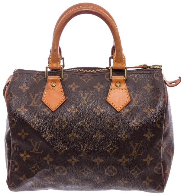 Louis Vuitton Speedy 25 Cm Brown Monogram Canvas and Leather Satchel
