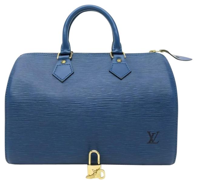 Louis Vuitton Speedy 25 Epi Leather Blue Satchel