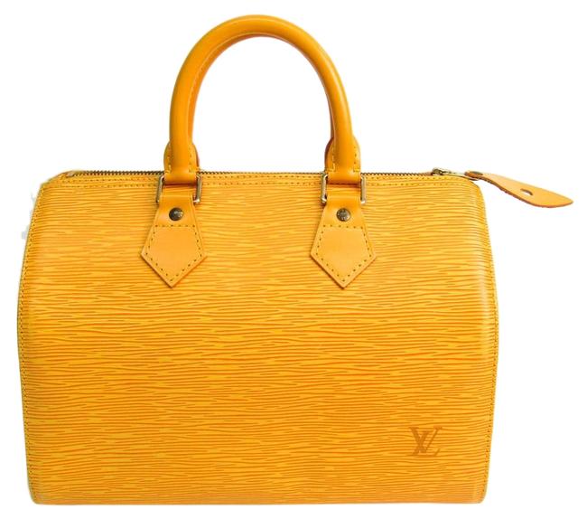 Louis Vuitton Speedy 25 M43019 Handbag Jaune Jaune Epi Leather Satchel