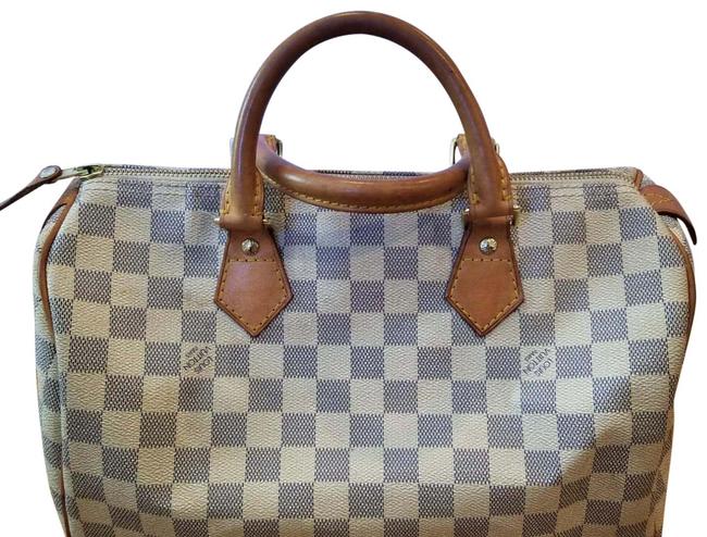 Louis Vuitton Speedy 30 Damper Azur CanvasLeather Satchel