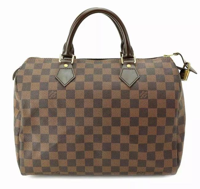 Louis Vuitton Speedy 35 Damier Ebene Canvas Satchel
