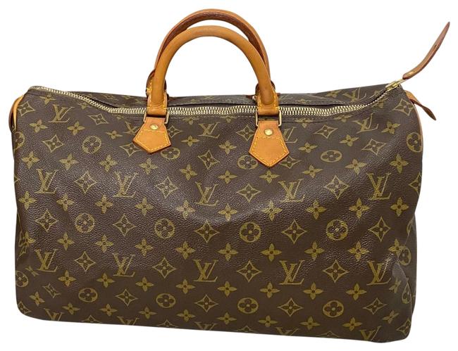 Louis Vuitton Speedy 40 Monogram Canvas Handle Brown Satchel