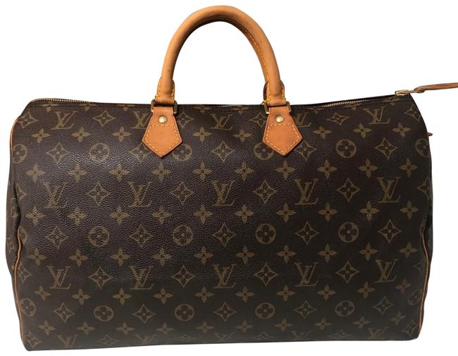 Louis Vuitton Speedy 40 Monogram CanvasLeather Satchel