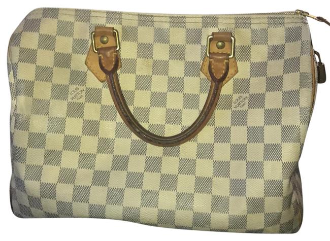 Louis Vuitton Speedy Damier Azur Canvas Satchel