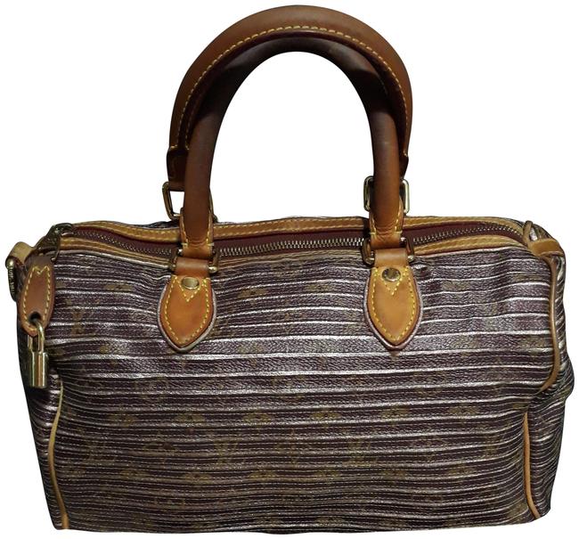 Louis Vuitton Speedy Eden Canvas Bandouliere Brown Leather Satchel