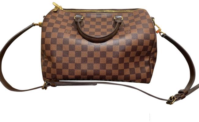 Louis Vuitton Speedy Lv Bandouliere 30 Damier Ebene Canvas Satchel