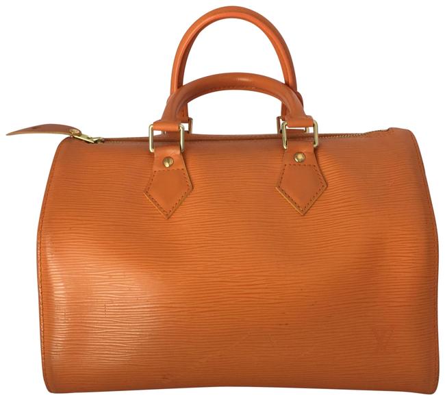 Louis Vuitton Speedy Mandarin Orange Epi Leather Satchel