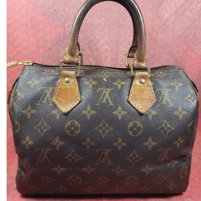 Louis Vuitton Speedy Monogram 25 Brown Leather Satchel