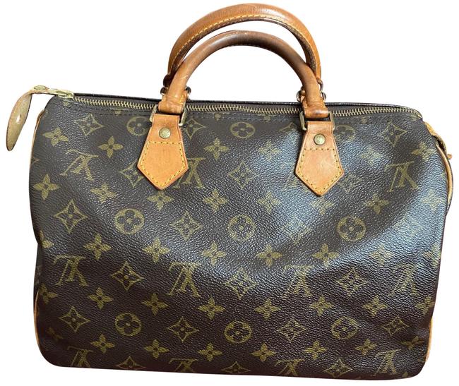 Louis Vuitton Speedy Monograms 30 Brown Canvas Satchel
