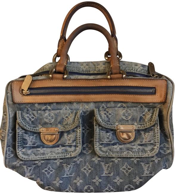 Louis Vuitton Speedy Neo Limited Edition Blue Monogram Denim Canvas Satchel