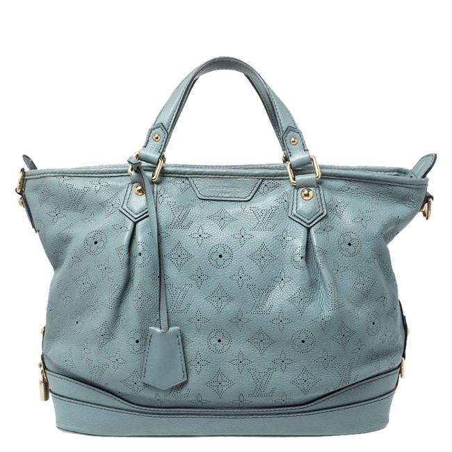 Louis Vuitton Stellar Mahina Ciel Pm Blue Leather Satchel