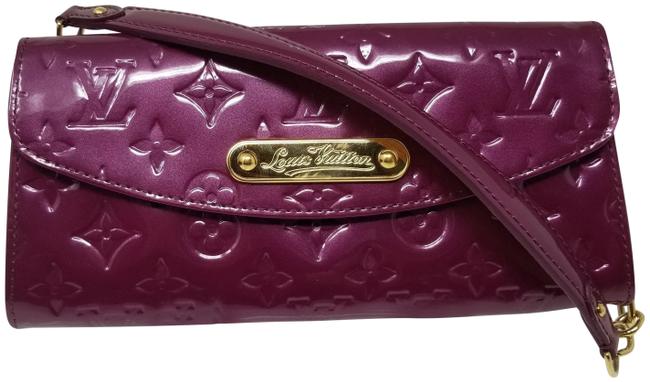 Louis Vuitton Sunset Boulevard Pochette Purple Monogram Vernis Leather Clutch