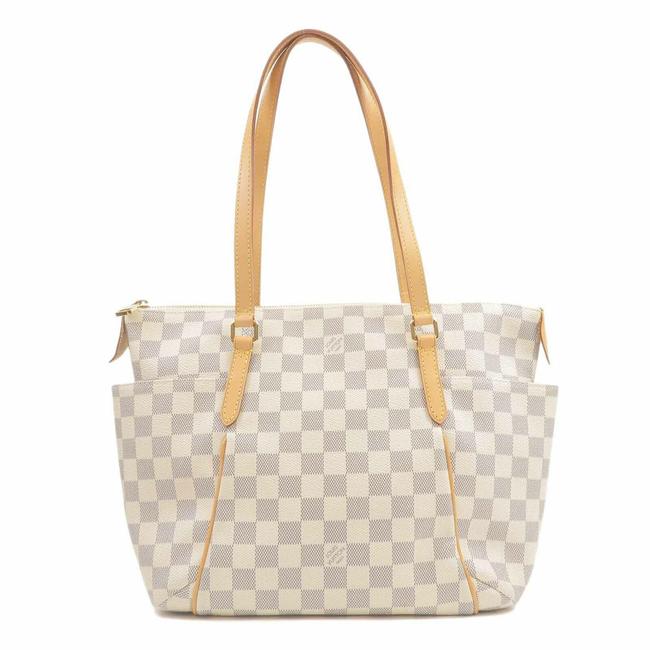 Louis Vuitton Totally Discontinued Like New White Damier Azur Canvas Tote