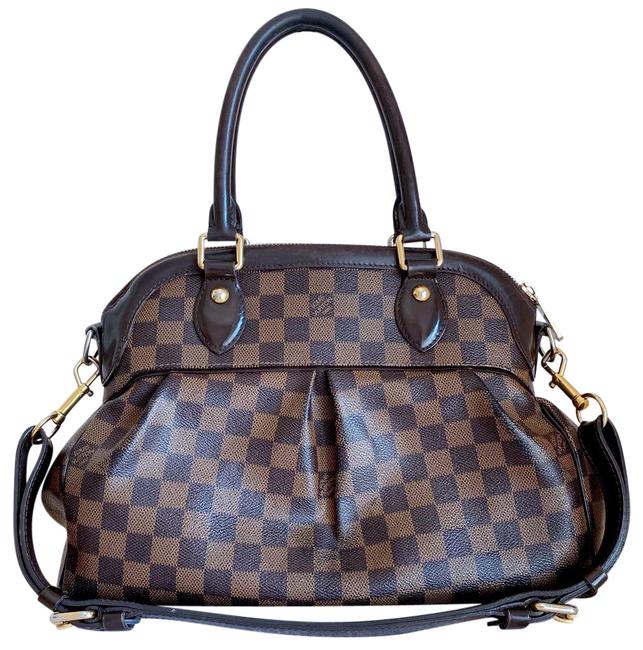 Louis Vuitton Trevi Damier Ebene Mm Satchel Brown Coated Canvas Clutch