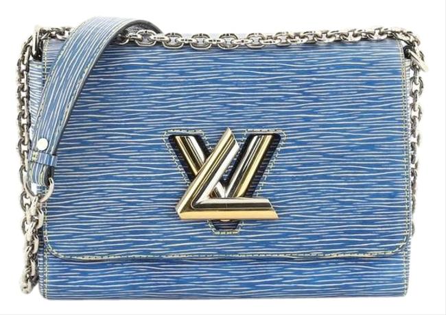 Louis Vuitton Twist Handbag Epi Mm Blue Leather Cross Body Bag