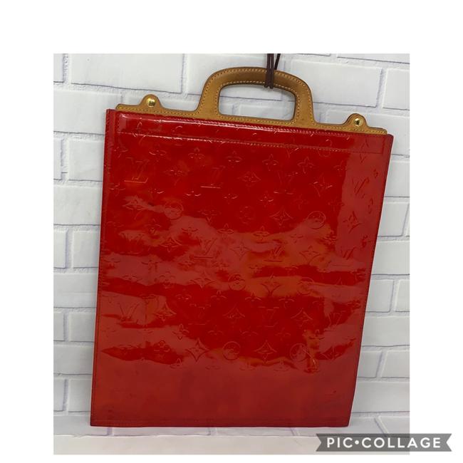 Louis Vuitton Vernices Red Leather Satchel