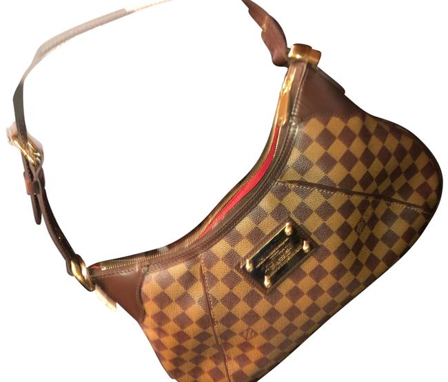 Louis Vuitton Vintage Damier Brown Leather Hobo Bag