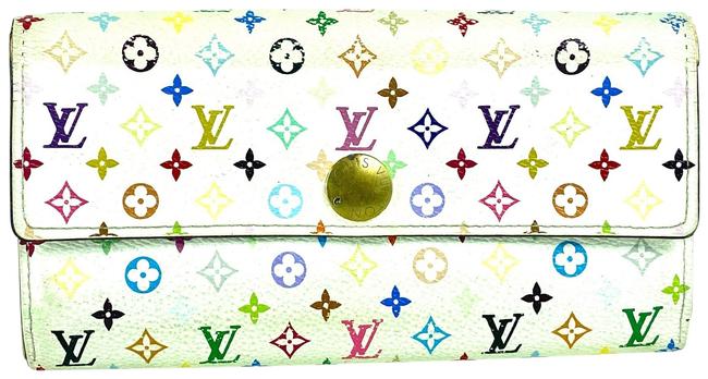 Louis Vuitton White Long Monogram Multicolor Sarah 2lv622 Wallet