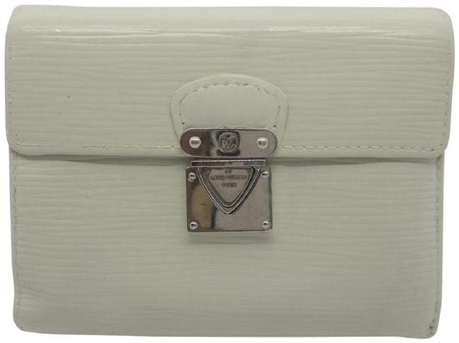Louis Vuitton WhiteSilver Epi Leather Monogram Logo Wallet