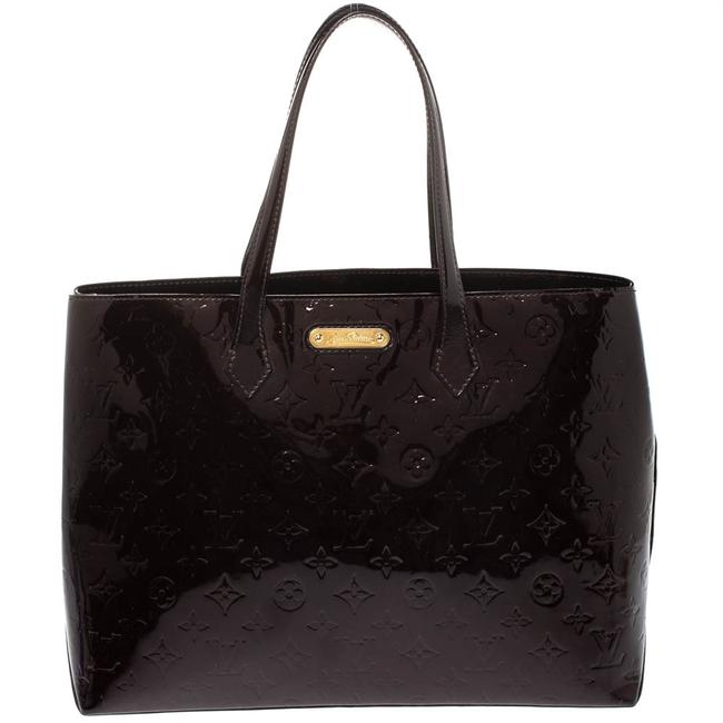 Louis Vuitton Wilshire Amarante Mm Burgundy Monogram Vernis Tote