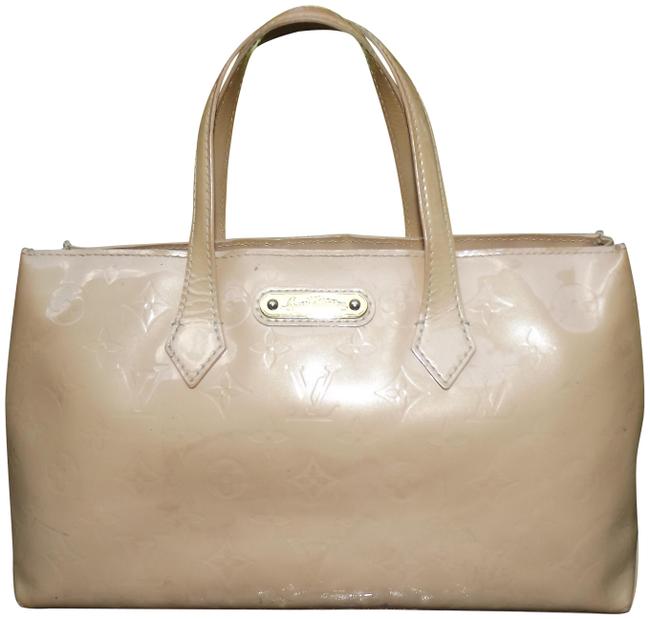 Louis Vuitton Wilshire Monogram Vernis Beige Leather Tote