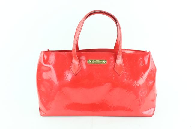 Louis Vuitton Wilshire Monogram Vernis Pm 231159 Red Patent Leather Tote