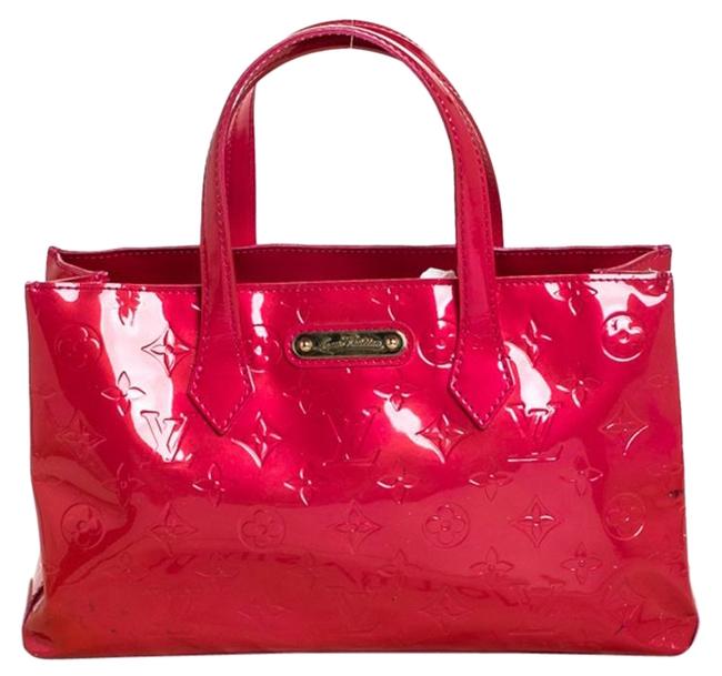 Louis Vuitton Wilshire Rose Pop Vernis Pm Red Patent Leather Tote