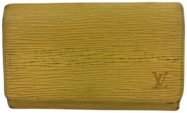 Louis Vuitton Yellow Long Tresor Porte Monnaie Epi Bifold Snap Small Wallet