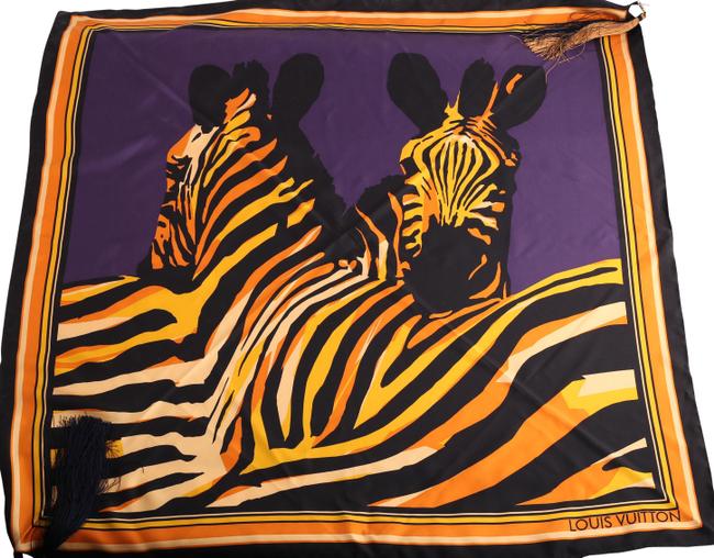 Louis Vuitton Zebra Print Silk Tassel ScarfWrap