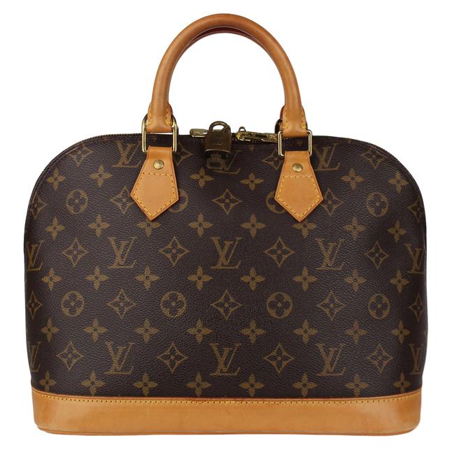 Louis Vuitton Alma 8038 Brown Monogram Canvas Satchel