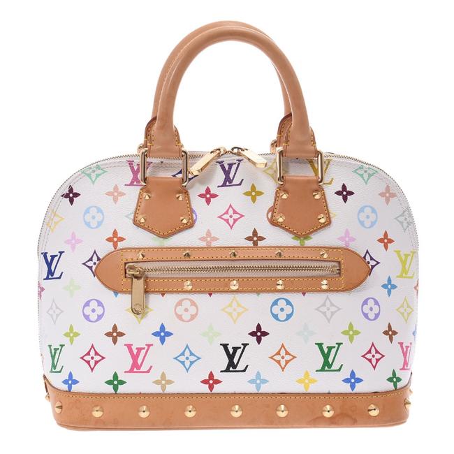 Louis Vuitton Alma Bron M92647 Ladies Handbag Blanc Multi color White Satchel