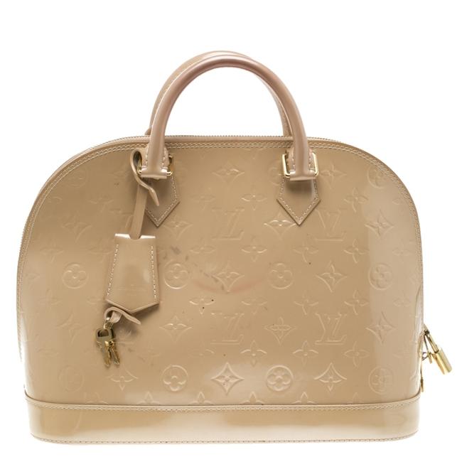 Louis Vuitton Alma Monogram Vernis Pm Beige Satchel