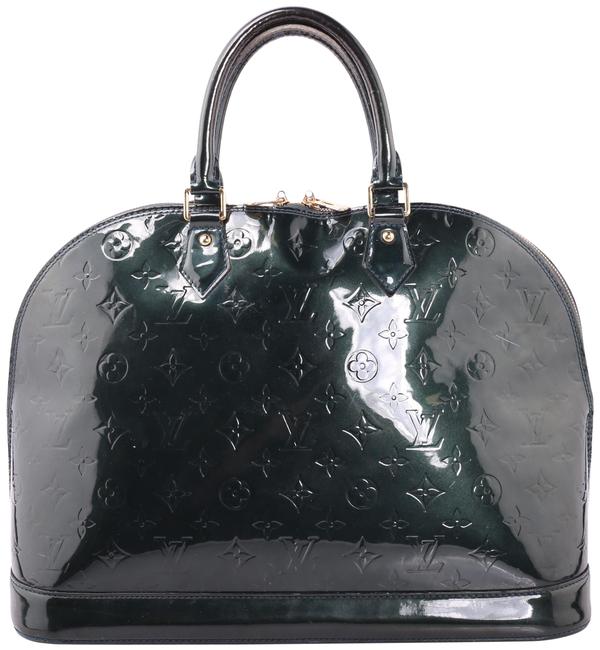 Louis Vuitton Alma Nuit Vernis Gm Blue Patent Leather Tote