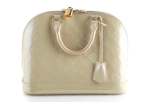Louis Vuitton Alma Pearl Pm Beige Monogram Vernis Leather Tote