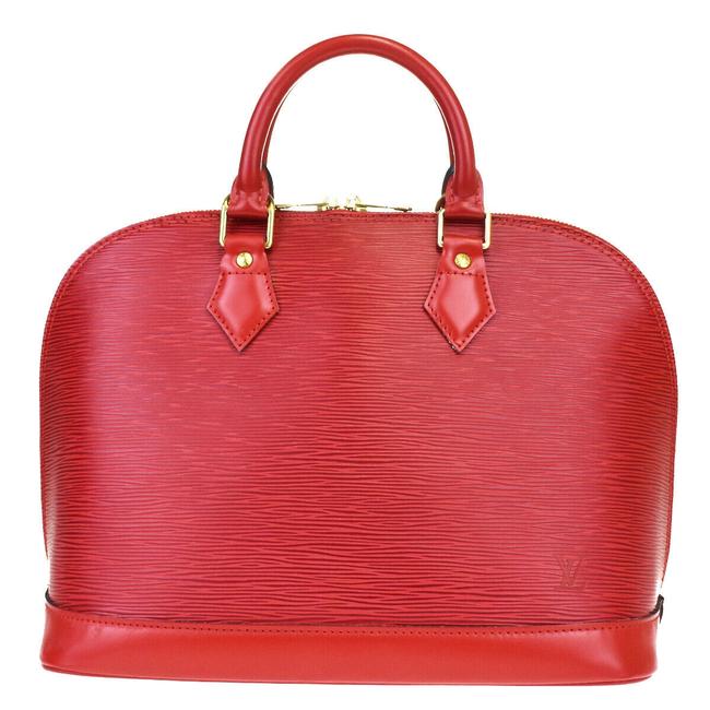 Louis Vuitton Alma Red Epi Leather Satchel