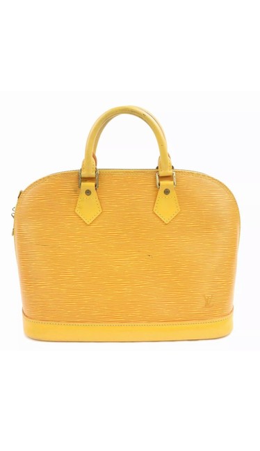 Louis Vuitton Alma Yellow Leather Satchel