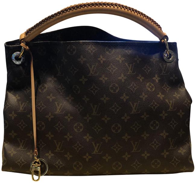 Louis Vuitton Artsy Mm Brown Monogram Canvas and Calf Leather Hobo Bag