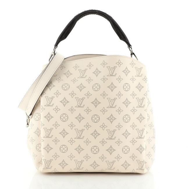Louis Vuitton Babylone Mahina Handbag Pm White Leather Tote