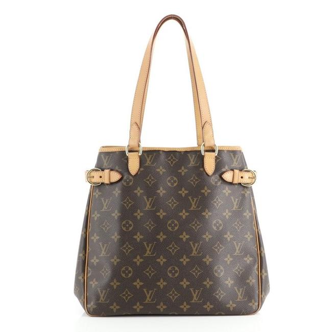 Louis Vuitton Batignolles Handbag Monogram Vertical Brown Coated Canvas Tote