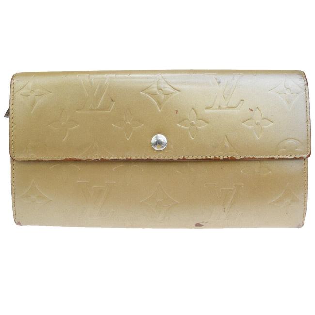 Louis Vuitton Beige Credit Long Bifold Monogram Mat Leather Wallet