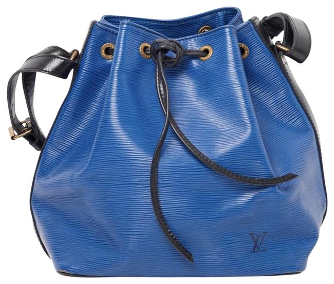 Louis Vuitton Bi Color Petite Noe Blue Black Epi Leather Tote