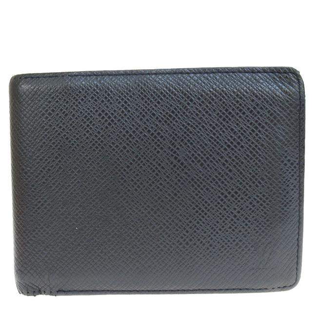 Louis Vuitton Black Bifold Taiga Leather Made Wallet