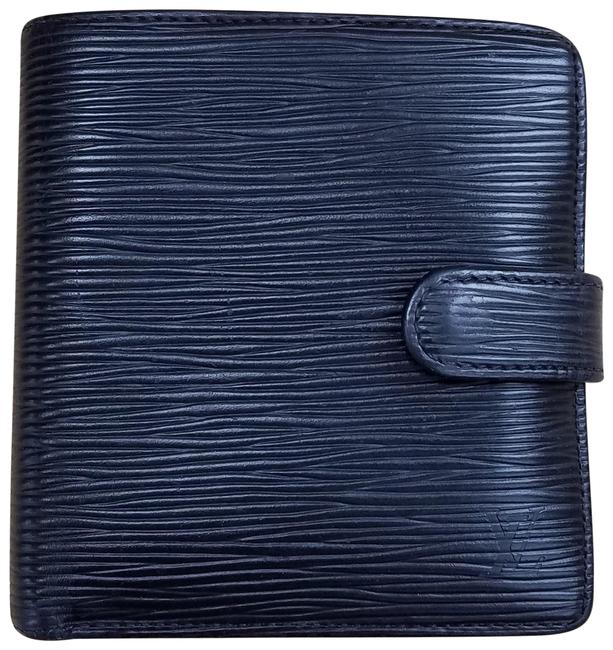 Louis Vuitton Black Compact Snap Bifold Epi Wallet
