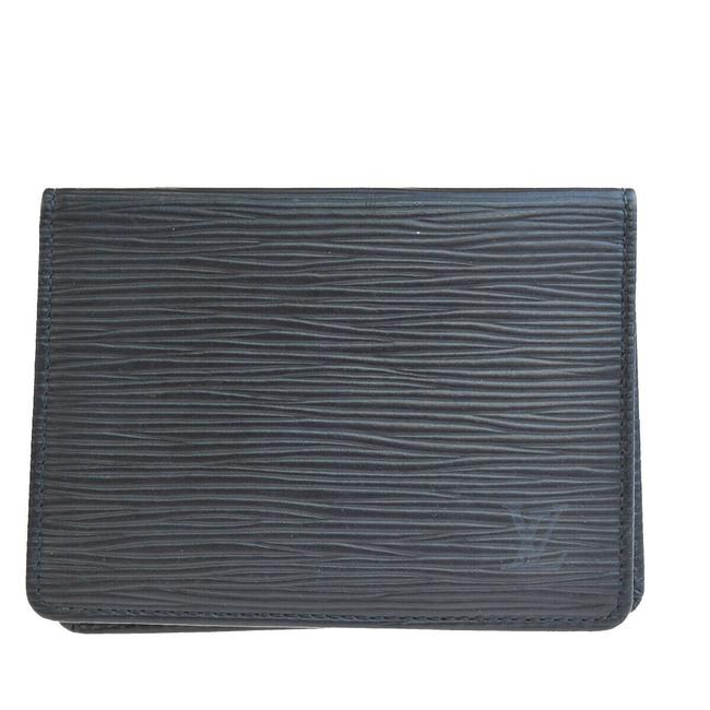 Louis Vuitton Black Epi Leather Bifold Pass Card Case France Wallet