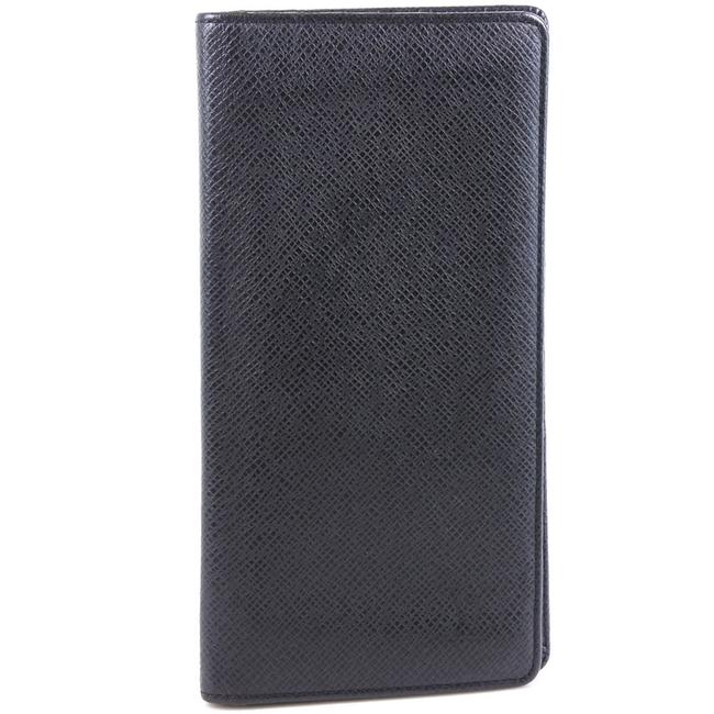 Louis Vuitton Black Long Portfoyle Blazer M30501 Taiga Men Wallet